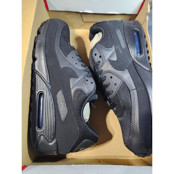 unisex adult nike air max 90 sneakers - womens: 13.5/mens:12 - black - Picture 1 of 6